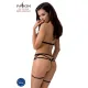 Passion Exclusive MORGAN SET OpenBra XXL/XXXL комплект нижнего белья, чёрный, лямки, трусики, корсет, ремень