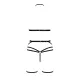 Passion Exclusive MORGAN SET OpenBra XXL/XXXL комплект нижнего белья, чёрный, лямки, трусики, корсет, ремень
