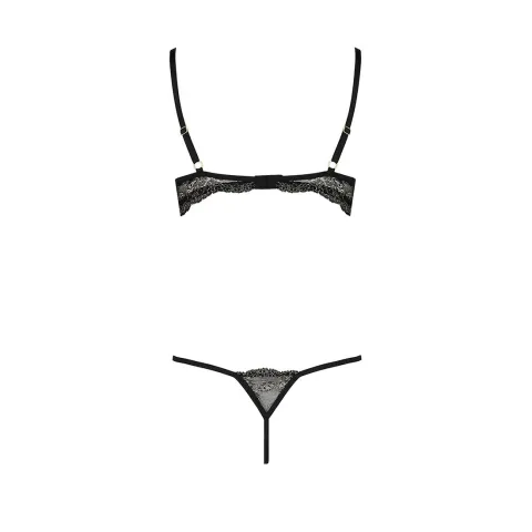 Passion Exclusive VALERY SET OpenBra XXL/XXXL черного нижнего белья, лямки, трусики, открытый лиф
