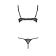Passion Exclusive VALERY SET OpenBra XXL/XXXL черного нижнего белья, лямки, трусики, открытый лиф