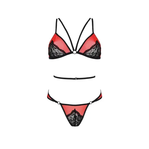 Passion PEONIA SET XXL/XXXL красный комплект нижнего белья, бра, трусики