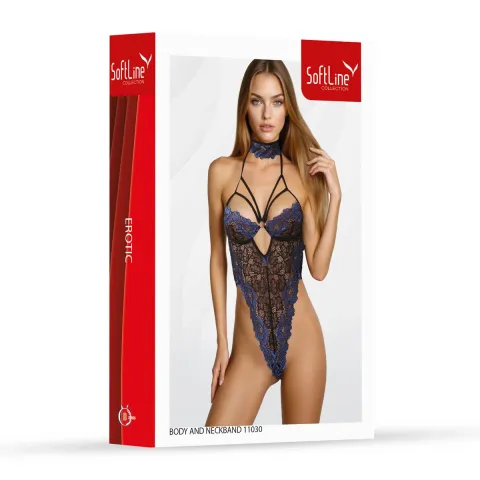 Комплект белья — Set body and neckband 11030, синий/чёрный 3XL