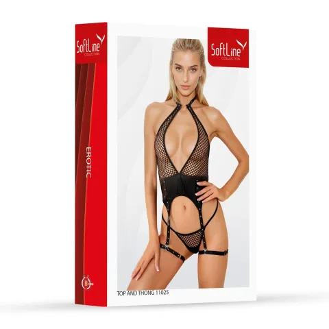 Комплект білизни - Set top and thong 11025, чорний 2XL