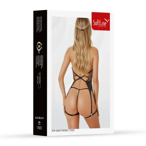 Комплект білизни - Set top and thong 11025, чорний 2XL