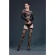 Комплект: боди и чулки Moonlight Model 06 XS-L Black, длинные рукава, рисунок в виде лифа, силуэт