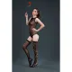 Комплект: боди и чулки Moonlight Model 15 XS-L Black с вертикальным цветочным рисунком