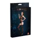 Комплект: боди и чулки Moonlight Model 15 XS-L Black с вертикальным цветочным рисунком