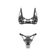 Комплект Obsessive Luise Sublim Black 2-pcs crotchless set 2XL/3XL