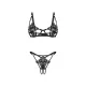Комплект Obsessive Luise Sublim Black 2-pcs crotchless set 2XL/3XL