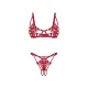 Комплект Obsessive Luise Sublim Red из 2 предметов с открытым промежностью, размер L/XL