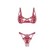 Комплект Obsessive Luise Sublim Red из 2 предметов с открытым промежностью, размер L/XL