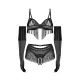 Комплект Obsessive Rossay Black 4-pcs crotchless set 2XL/3XL