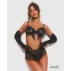 Комплект Obsessive Rossay Black 4-pcs crotchless set L/XL