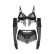 Комплект Obsessive Rossay Black 4-pcs crotchless set L/XL