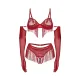 Комплект Obsessive Rossay Red 4-pcs crotchless set S/M