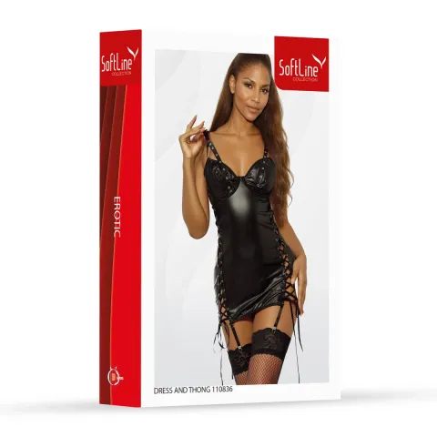 Комплект из платья и трусиков — Set dress and thongs 110836, черный, размер M