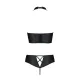 Комплект з екошкіри Passion NANCY BIKINI 4XL/5XL black, бра та трусики з імітацією шнурівки