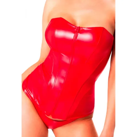 Корсет Noir Handmade F355 Red powerwetlook корсет — S