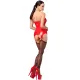 Корсет с подвязками для чулок Noir Handmade F368 Bombshell Fierce Corset-belt Red L