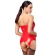 Корсет с подвязками для чулок Noir Handmade F368 Bombshell Fierce Corset-belt Red XL
