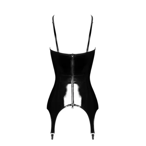 Корсет с подвязками для чулок Noir ручной работы F381 Dominae Venom ПВХ-корсет-ремень L