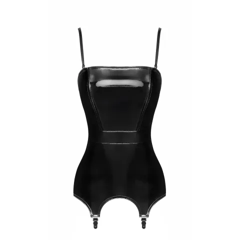 Корсет с подвязками для чулок Noir ручной работы F381 Dominae Venom ПВХ-корсет-ремень XL