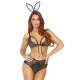 Костюм кролика Leg Avenue Bedroom Bunny, один размер, трусики с хвостиком, бюстгальтер и ушки