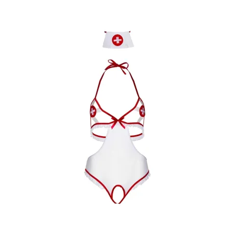 Костюм медсестри Leg Avenue Naughty Nurse, one size, боді та шапочка