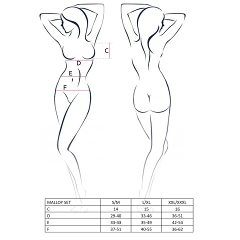Костюм кролика, трусики, топ и уши Passion Malloy SET XXL/XXXL