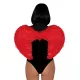 Крылья дьяволицы Leg Avenue devil wings Red, настоящие перья