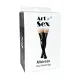 Лакированные чулки со шнуровкой Art of Sex — Mistress, красные, размер L
