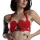 Бюстгальтер «Сердце» из натуральной кожи Feral Feelings — Hearts Bra Red