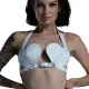 Бюстгальтер «Сердце» из натуральной кожи Feral Feelings — Hearts Bra White