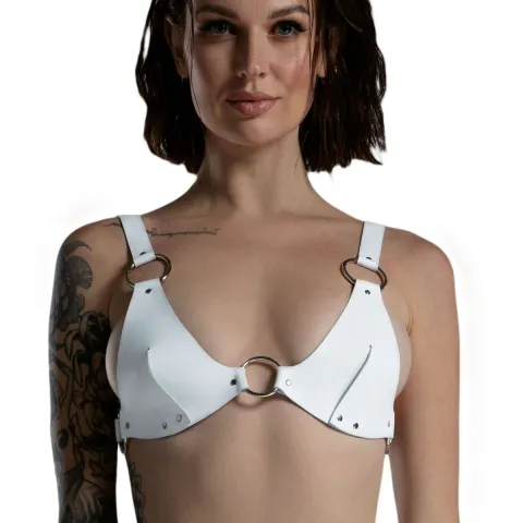 Лиф из натуральной кожи Feral Feelings — Bikini Top White