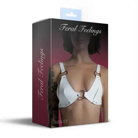 Лиф из натуральной кожи Feral Feelings — Bikini Top White