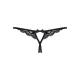 Кружевные стринги с двумя отверстиями Obsessive 831-THC-1 crotchless thong S/M, черные, с бантиками