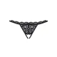Жіночі стрінги - Obsessive 831-THC-1 Crotchless Thong, чорні L/XL