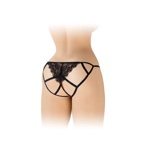 Кружевные трусики с вырезом Fashion Secret Zoe Black, с бантиком