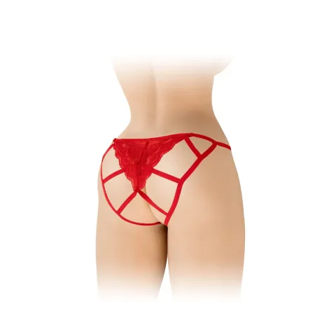 Кружевные трусики с вырезом Fashion Secret Zoe Red, с бантиком