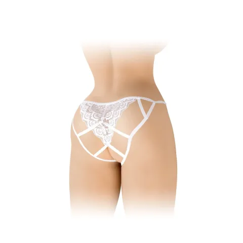 Кружевные трусики с открытой частью Fashion Secret Zoe White, с бантиком
