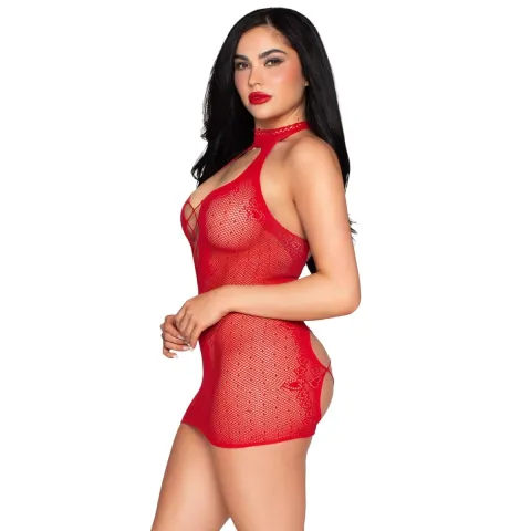 Минисукня Leg Avenue Doted Halter Mini Dress One Size Red