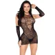 Минисукня Leg Avenue Mini Dress и подходящие перчатки One Size Black