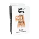 Комплект из портупеи и кожаных трусиков с цепочками Art of Sex — Cross, размер XS–M, цвет — черный