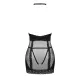 Напівпрозора сорочка з відкритими грудьми Obsessive Lacrisia chemise M/L, чорна, з чокером