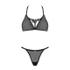 Напівпрозорий комплект Obsessive Celia Noir 2-pcs set M/L, бюстгальтер, стрінги
