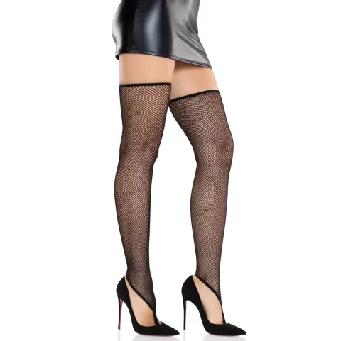 Панчохи Leg Avenue Fishnet Toe Loop Footless Thigh Highs One Size