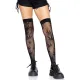 Чулки с рисунком Leg Avenue 420 Net, до бедра, черные