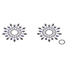 Пестіс з кристалів Petits Joujoux Gloria set of 2 - Black/Purple, прикраса на груди