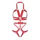 Портупея-тедди из ремней Leg Avenue Studded O-ring harness teddy S Red, экокожа