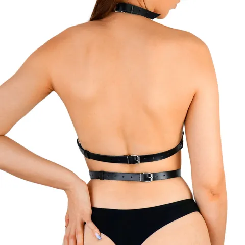 Женская портупея Art of Sex — Mirra, натуральная кожа, размер XS–2XL, цвет — черный